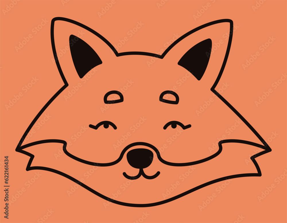 Fox face in doodle style. Cute forest animal. Fox face in doodle style. Cute forest animal.
