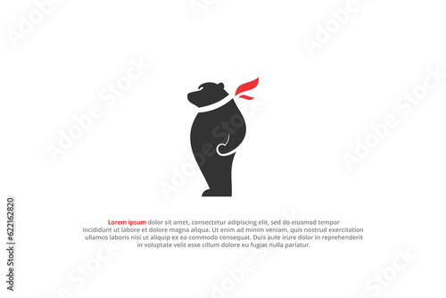 logo super bear hero cape shawl silhouette animal wildlife