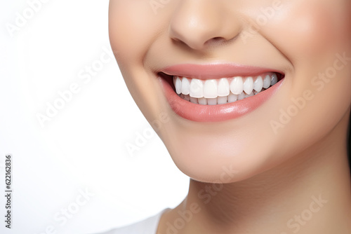 Dental Care and Teeth Whitening,, Young Woman's Beautiful Smile and Healthy Teeth