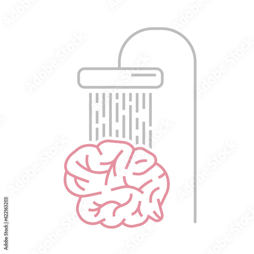 Brain washing icon, pictogram. Editable vector illustration