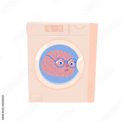 Brain washing icon, pictogram. Editable vector illustration