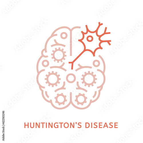 Vector dementia symbol in outline style. Editable illustration