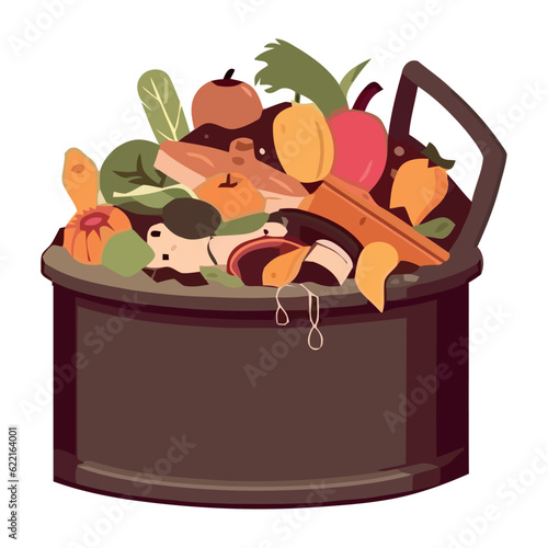 compost in wooden basket