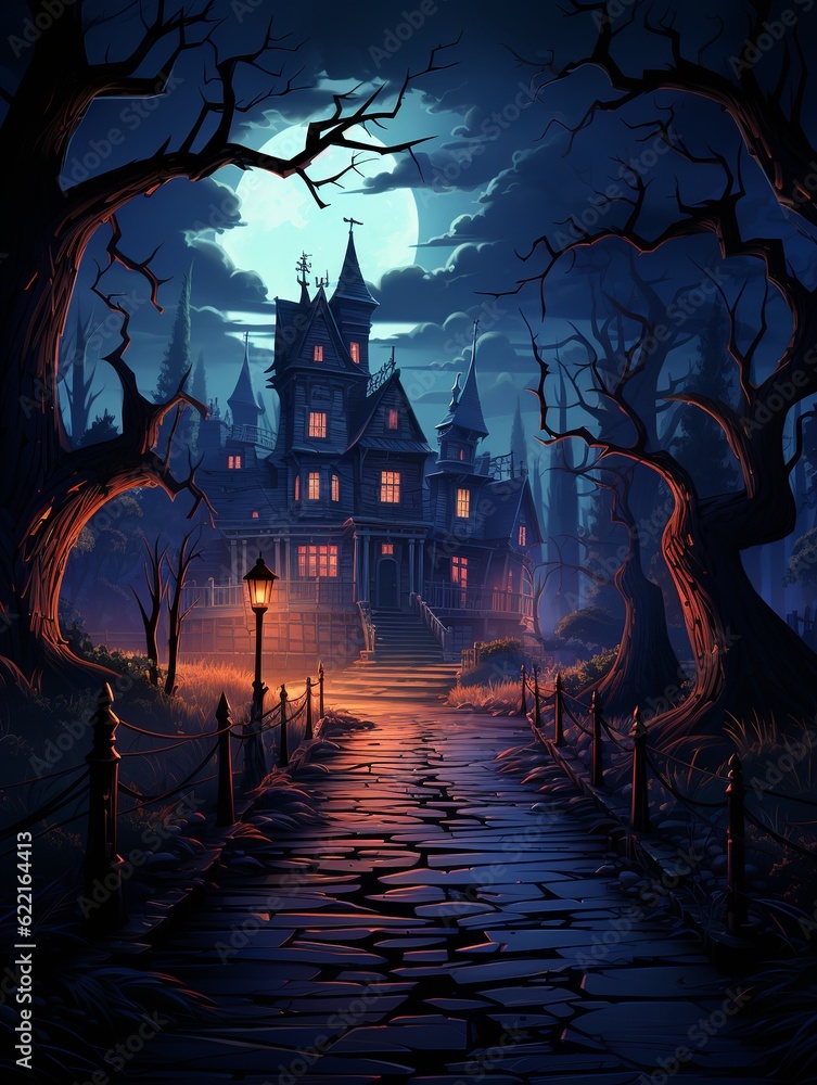 halloween night scene