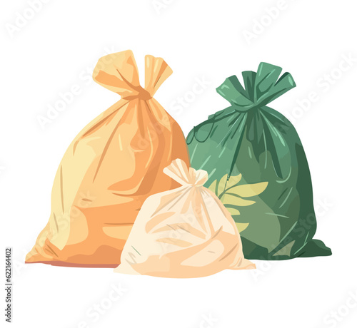 plastic bags full of garbage
