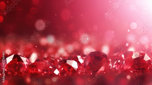red diamond shiny glitter abstract bokeh background Generative AI