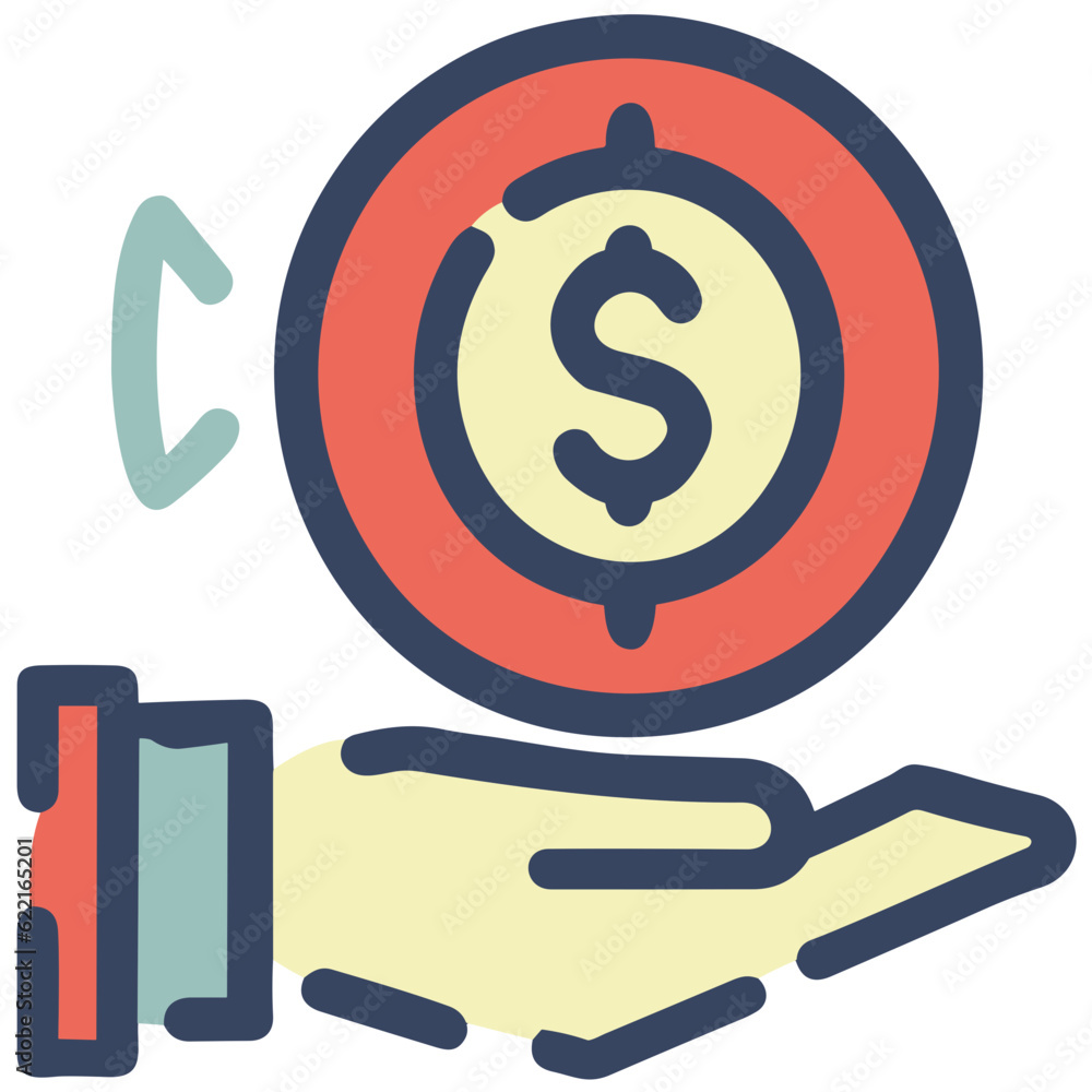 Innovation in Fintech, Playful Colorful Illustration of Financial Technology Icon Innovation in Fintech, Playful Colorful Illustration of Financial Technology Icon