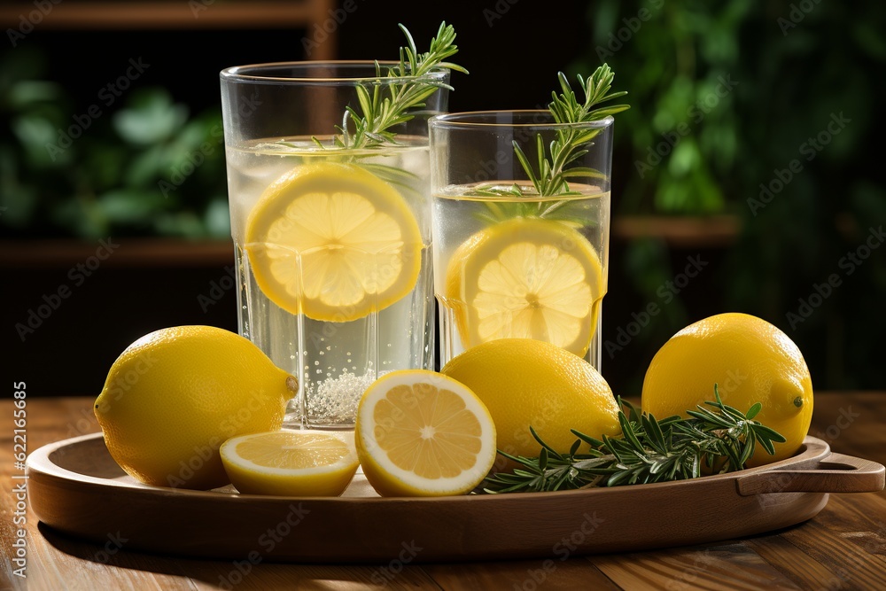 Fototapeta premium lemonade with lemon