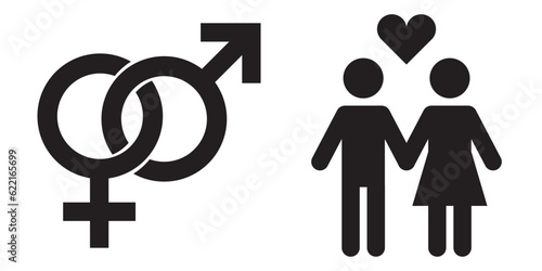 Relationship icon men and women loving together vector image.