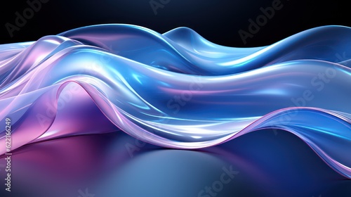 Shimmering Blue Abstract Background Flowing and Smooth Lines