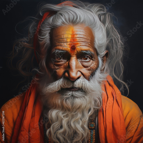 Indian sadhu holy man, generative AI