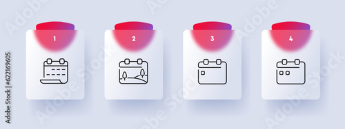 Calendar line icon. Weekend, organizer, timer, holiday, asterisk, important day. Vector line icon for Business and Advertising