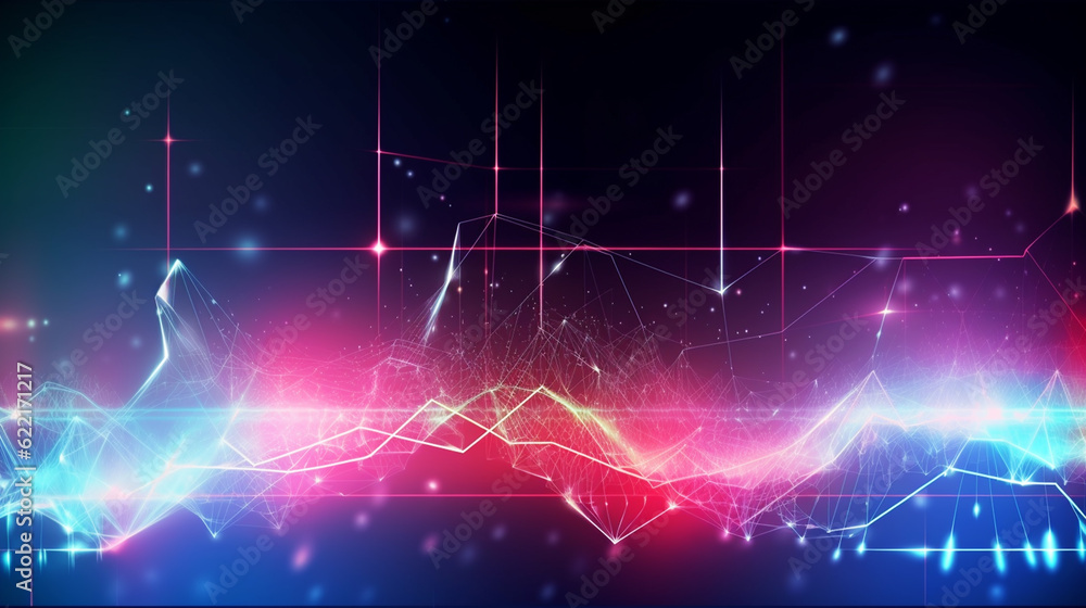 High tech technology geometric and connection system background with digital data abstract. Generative ai High tech technology geometric and connection system background with digital data abstract. Generative ai