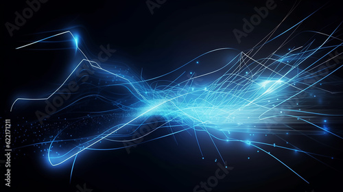 Wallpaper Mural High tech technology geometric and connection system background with digital data abstract. Generative ai Torontodigital.ca