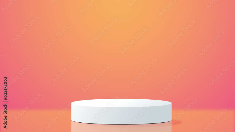 3d realistic pedestal. Product presentation, mock up. Cylinder podium on pink background. Show room for product 3d realistic pedestal. Product presentation, mock up. Cylinder podium on pink background. Show room for product