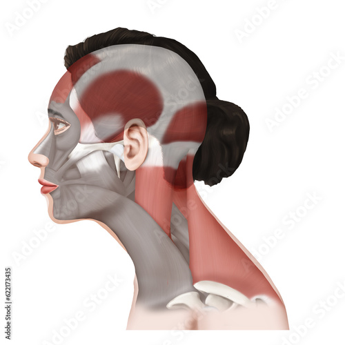 긴장성두통관련 근육 여성 