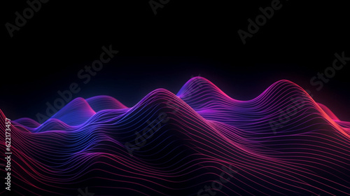 3d abstract soundwaves with flowing lines background © alisaaa