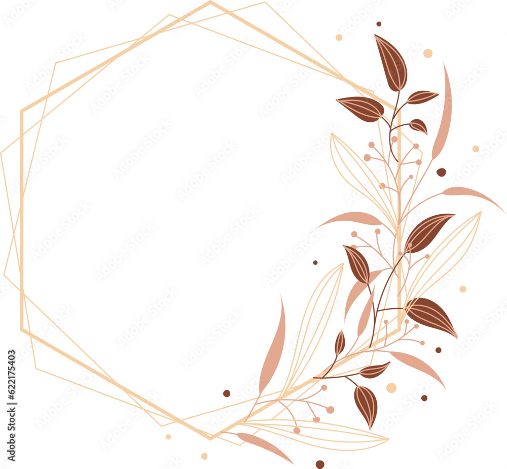 golden frame with leafs and seeds isolated icon vector illustration design golden frame with leafs and seeds isolated icon vector illustration design