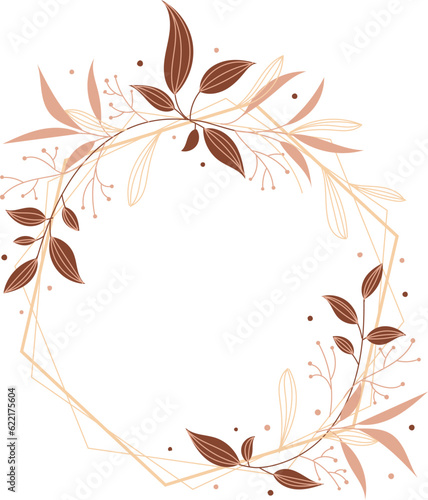 frame circular with branches and leafs isolated icon vector illustration design