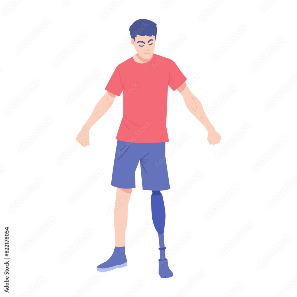 boy with prosthetic leg