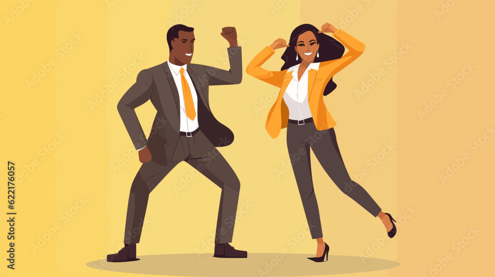 Vector illustration of business man and woman standing, posing, business people. Vector illustration of business man and woman standing, posing, business people.