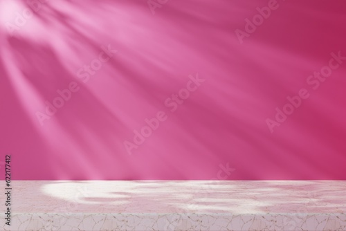 Abstract background, mock up scene. Ray light and shadow on the wall and floor. Studio for product display. 3D rendering