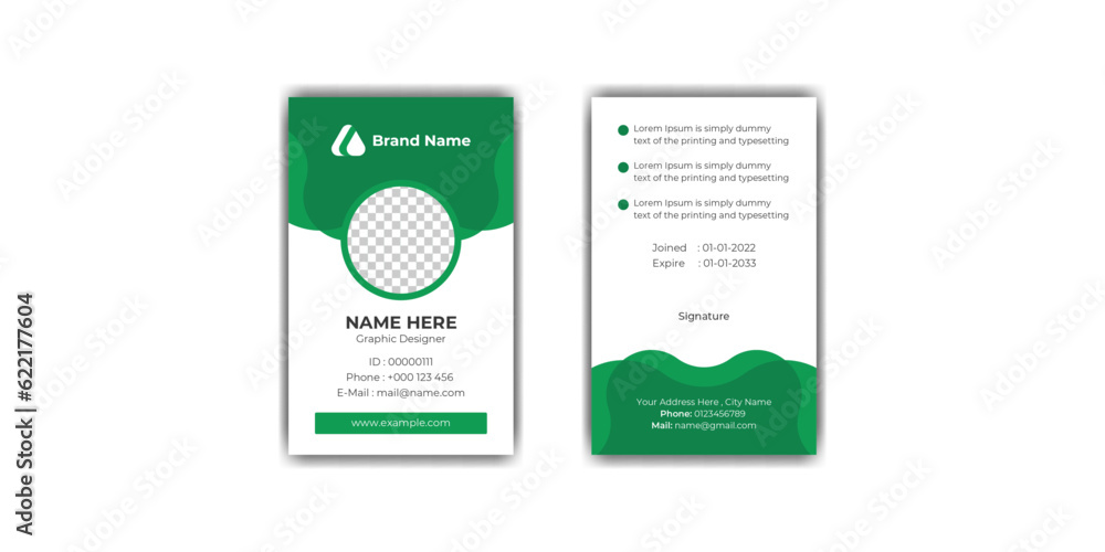 Professional id card design template. Corporate staff Id card design Professional id card design template. Corporate staff Id card design