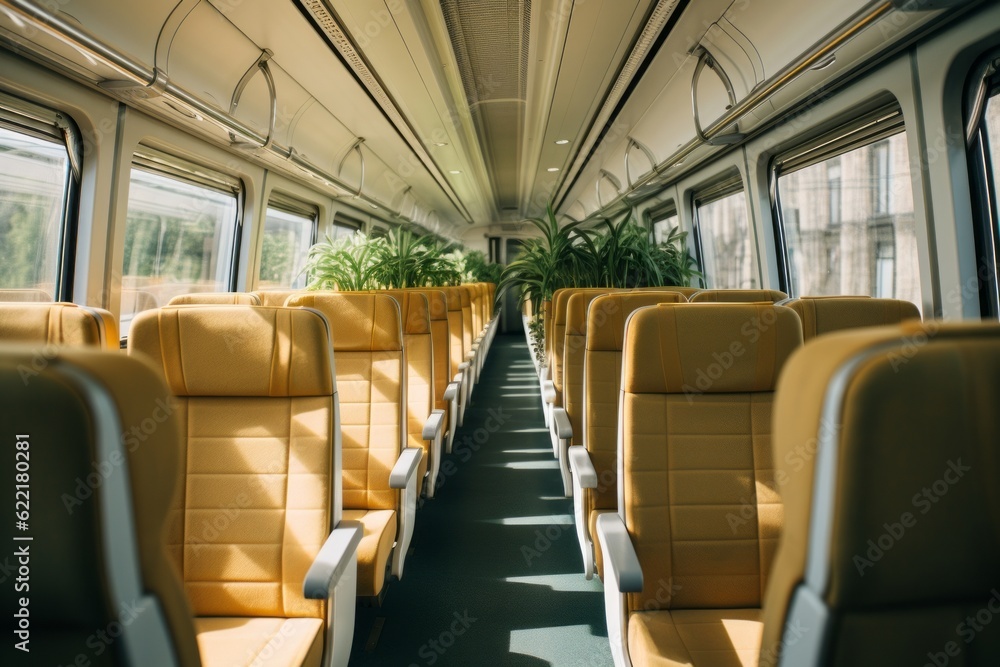 Empty Interior Of Train, Generative AI