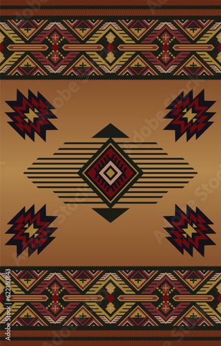 Native American Style Rug Beautiful Ethnic abstract Navajo tribal vector seamless pattern. Native Indian ornament. folk embroidery, and Mexican style.Azte geometric art. photo