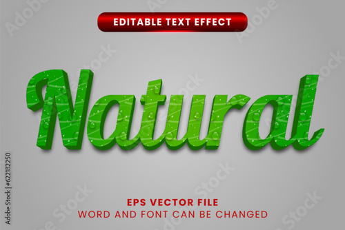 Green natural 3d editable text effect