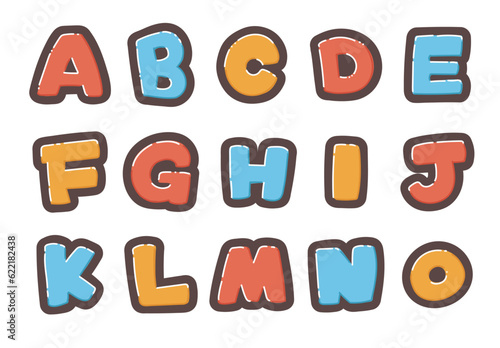 カラフルなアルファベットの書き文字を、お好きな組み合わせで