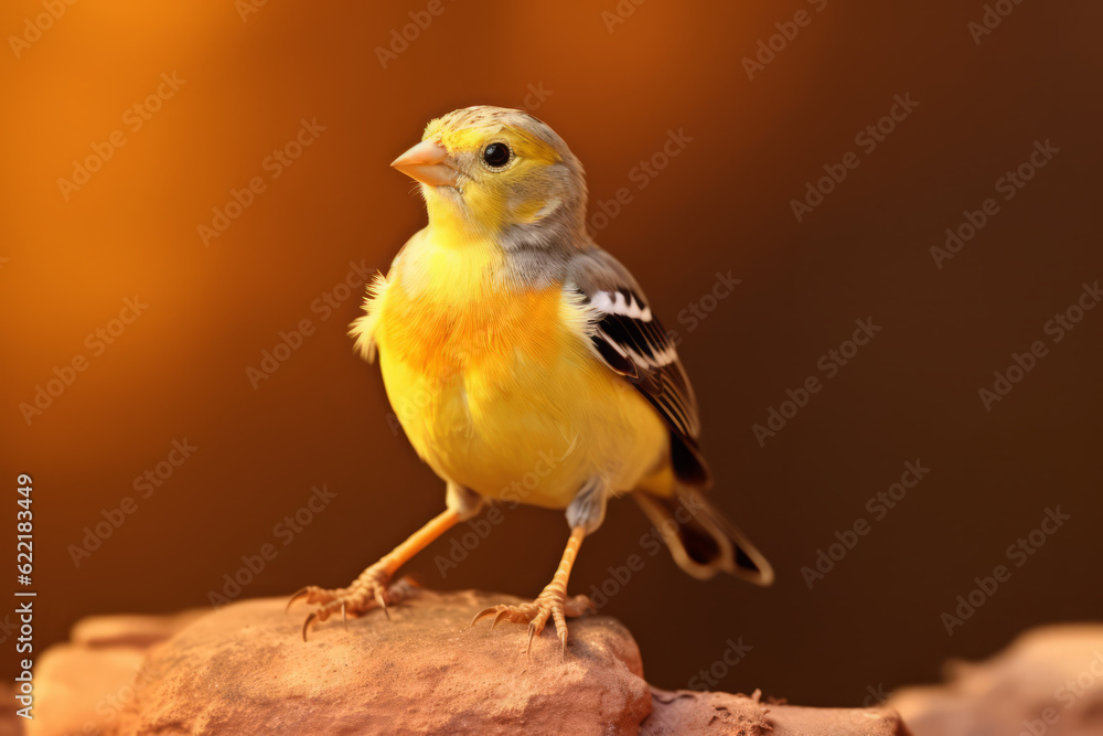 Very cute Finch in nature, national geography, Wide life animals. AI Generated.