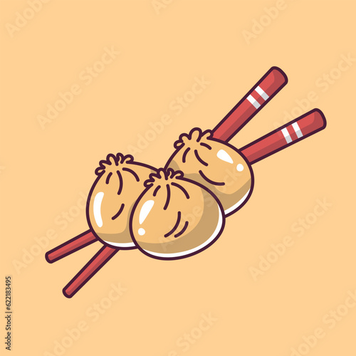 asian food manti cartoon style