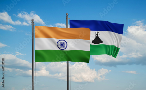 Lesotho and India flag