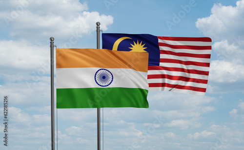 Malaysia and India flag