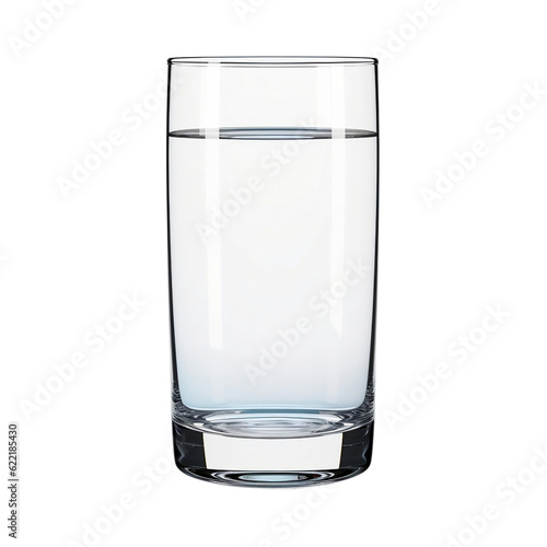 glass of water isolated, Refreshing and pure, a full glass of water captured in a transparent background. Hydration at its finest