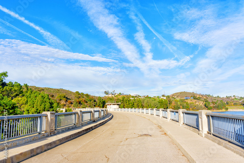 Mulholland Dam's Pedestrian Walkway at Hollywood Reservoir