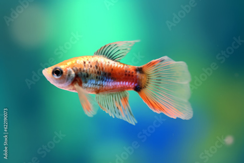 Very cute Guppy in nature, national geography, Wide life animals. AI Generated.