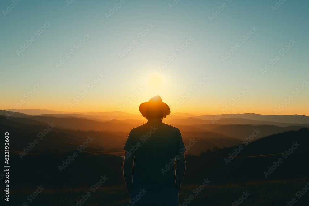 person on a mountain above the clouds