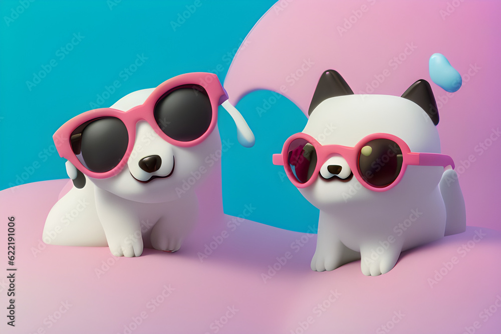 polymode style a puppy with sunglasses. toy soft smooth lighting soft paste
gererative AI