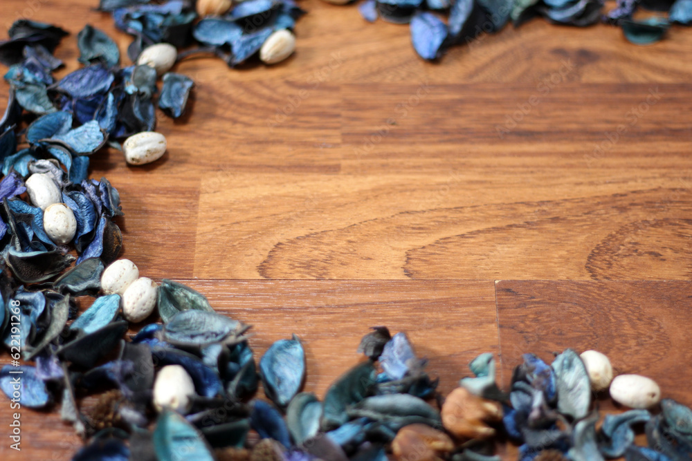 A mix of dry flowers, leaves, petals, and other plant parts. Potpourri