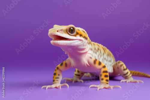 Very cute Leopard Gecko in nature, national geography, Wide life animals. AI Generated. 