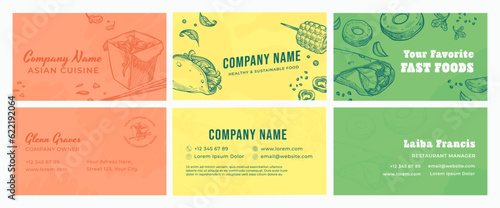 Business card set design for fast food restaurant