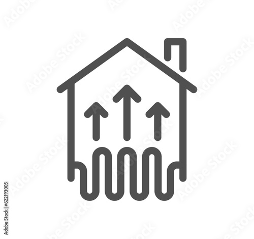House heating related icon outline and linear vector.
