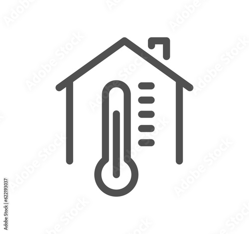 House heating related icon outline and linear vector.