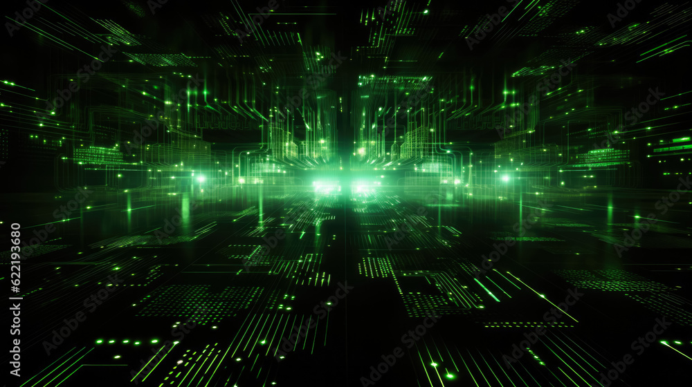 Cyberspace green background Cyberspace green background