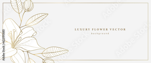 Minimalistic white floral background with lilies. Background for decor, covers, wallpapers, postcards and presentations. Frame for text or photo.