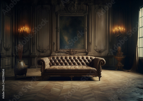 elegant interior in old luxury villa © Coka