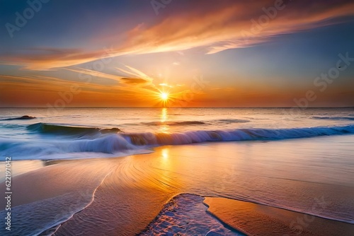 sunset on the beach generated ai © AD Collections