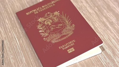 close up of the republic of Venezuela passport